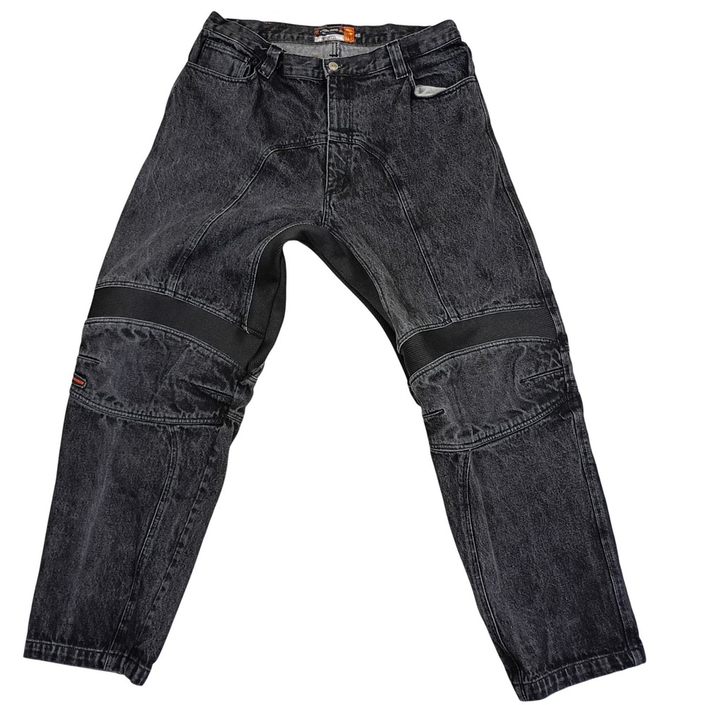 Icon Recon Pant Mens 40 Acid Wash Black Moto Riding Jeans Technical Denim